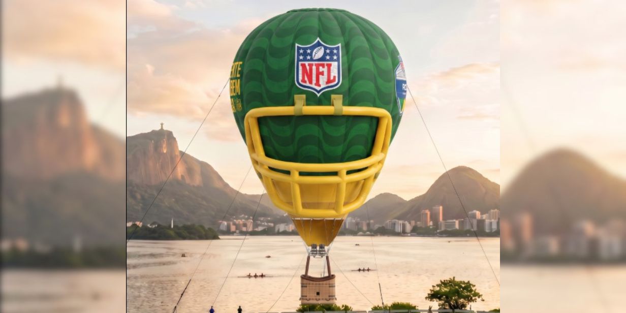 NFL monta city takeover no Rio com lojas, esculturas, balão e corrida antes do Maracanã